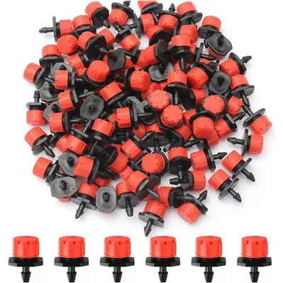 50 Mikro-Drucksprühdüsen, verstellbar, für 1/4 Zoll Schlauch, Bewässerungsset