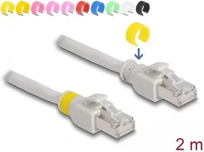 Image de DELOCK NWK RJ45 Cat.6A S/FTP mit farbigen Clips 2 m