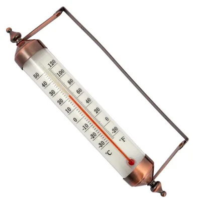Obrázek produktu pro Kovový okenní teploměr 265 mm (80 x 40 mm)