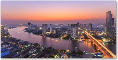 Produktbild von Tulup Glas-Bild -140x70- Wandkunst Dekorative Wand für Küche & Wohnzimmer - Sehenswürdigkeiten & Architektur - Bangkok - Orange
