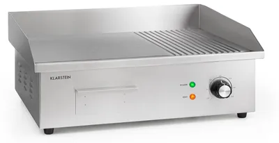Obrázek produktu pro Klarstein elektrický gril, ⅔ hladká a ⅓ rýhovaná XL plocha: 54,5 x 35 cm, 3000 W