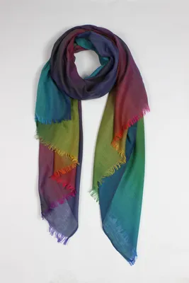 Produktbild von Glamexx24 Farbverlauft Damen Schal Halstuch Frau Kopftuch Unifarbe Schlauchschal Stola für Frühling Sommer Ganzjährig-Farbe: Regenbogen 1
