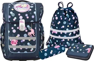 Produktbild von McNeill Schulranzen Ergo Compacto Schoolbag Set 5-teilig Polly dunkelblau