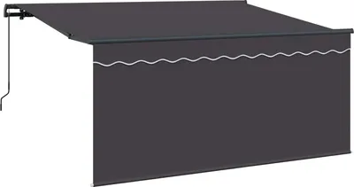 Image de vidaXL Store rétractable rayé anthracite 300 x 200 cm Tissu