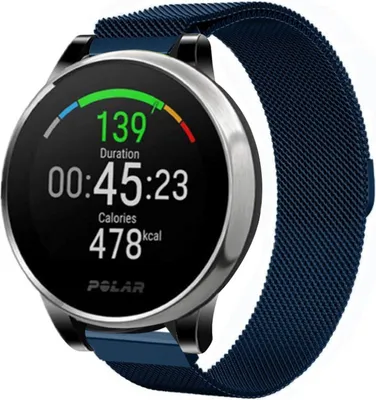 Produktbild von Strap-it Milanese Armband - Kompatibel mit Polar Grit X Armband Ersatzarmband Edelstahl Armband mit Magnetverschluss Sportuhr zubehör für smartwatch 22mm Armband Blau