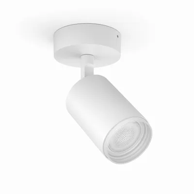 Produktbild von Philips Hue White and Color ambiance Fugato Einzelspot weiß, Intelligente Deckenbeleuchtung, Bluetooth/Zigbee, Weiß, LED, Metall, GU10