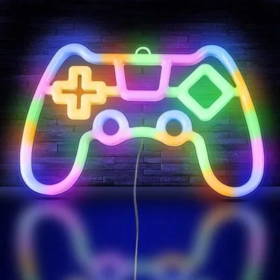 Image de Éclairage néon LED pour le gaming - Alimentation par USB - Lumières néon au design gaming - Idéal pour les cybercafés, les salles de jeux, les bars et les décorations de fête