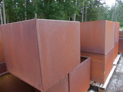 Produktbild von Cortenstahl Pflanzring 120x50x80 Rostkübel Rost Stahl Kübel Hochbeet Blumenkübel XXL