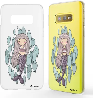 Produktbild von NALIA Handy Hülle für Samsung Galaxy S10e, Slim Silikon Motiv Case Cover Schutz Meerjungfrau Rosa