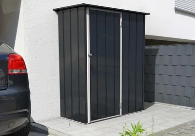 Produktbild von Duramax Metall Gartenhaus 148x68 Geräteschuppen Garten Gerätehaus Schiebetür, H. 190 x B. 163 x T. 82 cm