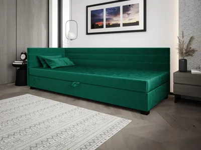 Produktbild von Polsterbett 80x195 KASANDRA PLUS 1 mit Stauraum - grün