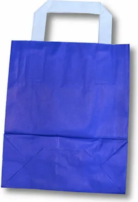 Produktbild von 250x Papiertragetaschen aus Kraftpapier 220+100x280mm blau