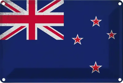 Produktbild von vianmo Blechschild 12x18 cm Neuseeland New Zealand Vintage Flagge Fahne Wappen