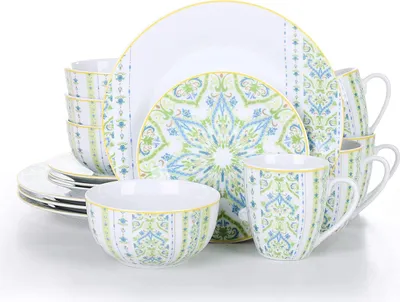 Obrázek produktu pro Porcelánový jídelní servis VEWEET, 16dílný kombinovaný servis, sada nádobí pro 4 osoby