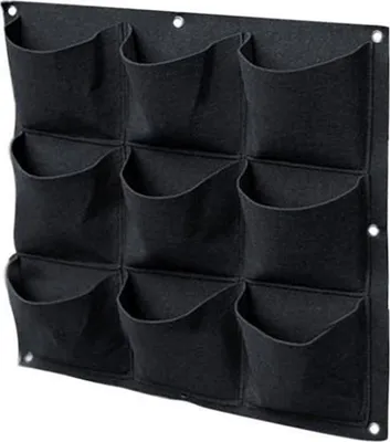 Produktbild von QUVIO Vertikaler Garten mit 9 Fächern - Abmessungen eines Fachs sind 14 cm hoch und 14 cm breit - 7 Schichten hoch - 50 x 50 Zentimeter