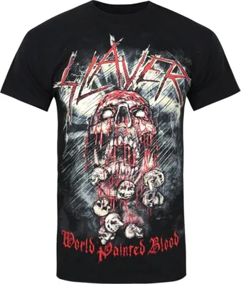 Produktbild von Slayer - "World Painted Blood Skull" T-Shirt für Herren/Damen Uni RO1814 (L) (Schwarz)