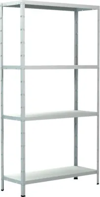 Produktbild von Steck-Grundregal Schulte weiß 150x80x30 cm 4 Böden geteilte Winkelprofile Tragkraft 240 kg