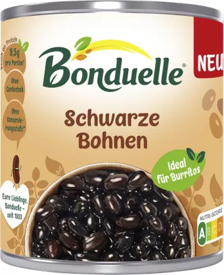 Image de Bonduelle Haricots noirs ATG 130g idéal pour les burritos Paquet de 212ml