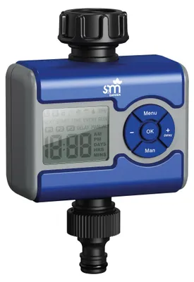 Digitale Bewässerungsuhr 3/4 Zoll, LCD, automatisch, blau/schwarz
