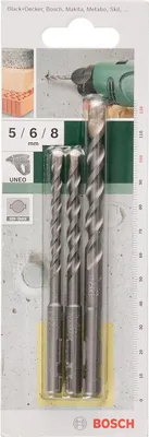 Produktbild von Bosch 2 609 256 908, Rotationshammer, Bohrerbit-Set, Beton, SDS-Quick, 3 Stück(e)