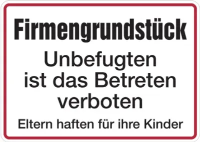 Produktbild von Dreifke® Hinweisschild, Firmengrundstück, Aluminium, 250 x 350 mm, Alu gepräg...