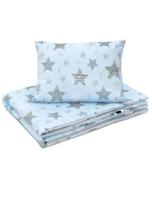 Image de Bellochi set multifonctionnel de literie pour enfants - literie avec garniture 75x100 cm et oreiller 30x40 cm - en 100% coton - Rigel Star