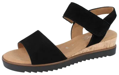 Produktbild von GABOR Comfort Damen Keilsandalette schwarz Rauleder - Größe: UK 6