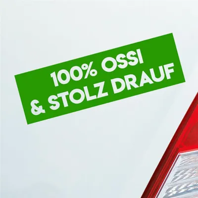 Produktbild von Auto Aufkleber 100% Prozent Ossi und stolz Drauf 20x6 cm Hellgrün Sticker Heckscheibenaufkleber