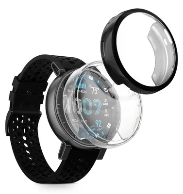 Produktbild von kwmobile 2x Silikon Hülle für Amazfit Active Max A2557 Schutzhülle - Fullbody Display Cover Set aus Silikon - Schwarz Transparent