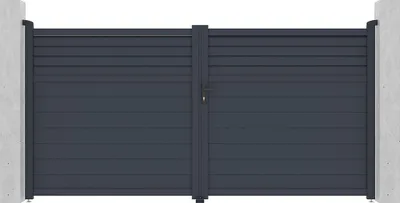 Produktbild von Drehkreuztür aus anthrazitfarbenem Aluminium B 355 x H 181 cm - VIAZO