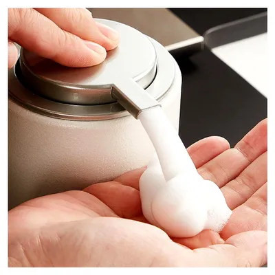 Produktbild von Schaumseifenspender aus Keramik, 350 ml, für Badezimmer und Küche (Weiß)