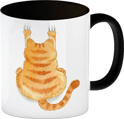 Produktbild von Aggressiver Kater Kaffeebecher in schwarz