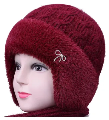 Produktbild von Strickmütze, feuchtigkeitsableitend, atmungsaktiv, warm, fleecegefüttert, doppellagig, vielseitige Wintermütze für kaltes Wetter