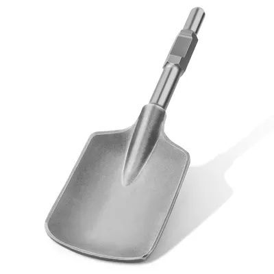 Produktbild von SDS HEX Schaufelmeißel 140x440mm für Abbruchhammer 30 mm, HEX Asphaltmeißel mit Kunststoffkoffer, Werkzeug für Mauerwerk, Asphalt, Erdreich
