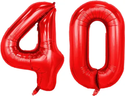 Zdjęcie produktu dla Zestaw balonów foliowych – czerwony/40 cali – 4 + 0