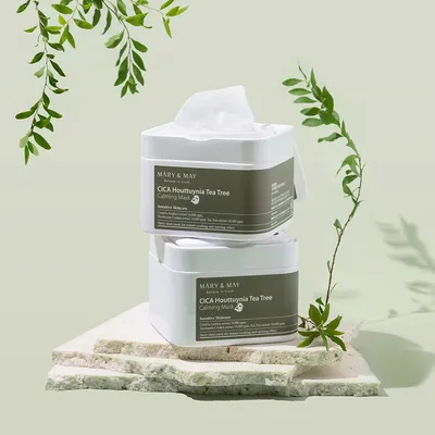 Obrázek produktu pro Mary & May - Cica Houttuynia cordata Tea Tree Calming Mask Pack - Zklidujc pltnkov maska s cicou a tea tree pro citlivou ple - 30ks
