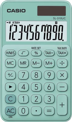 Obrázek produktu pro Casio SL-310UC-GN, Kapsa, Jednoduchá kalkulačka, 10 číslice/číslic, 1 řádky, Baterie / Solár, Zelená