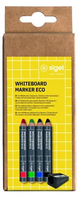 Produktbild von Whiteboard Marker Eco inkl. Spitzer schwarz/blau/grün/rot 4 Stück