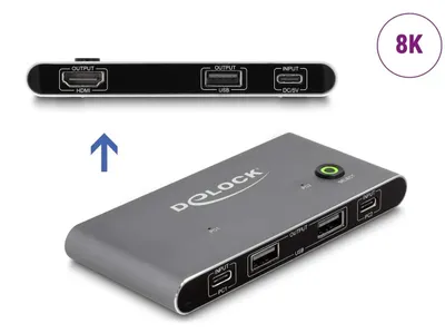 Productafbeelding van Delock USB-C KVM-schakelaar naar HDMI 8K 60 Hz met USB 2.0