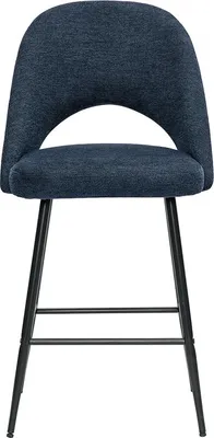 Produktbild von Miliboo - Barhocker aus dunkelblauem Samt-Effekt-Stoff H65 cm (2er-Set) COSETTE
