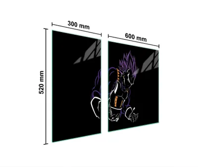 Immagine prodotto di Piastre copriforno 2 pezzi 90x52 Vetroceramica copriforno tagliere vetro anime viola