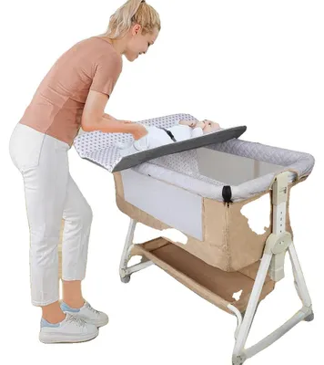 Produktbild von Babywiege, zwei Modi, einfache Mobilität, Beige