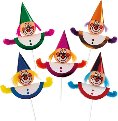 Produktbild von 100 Stück Chenille Einstecker Clowns