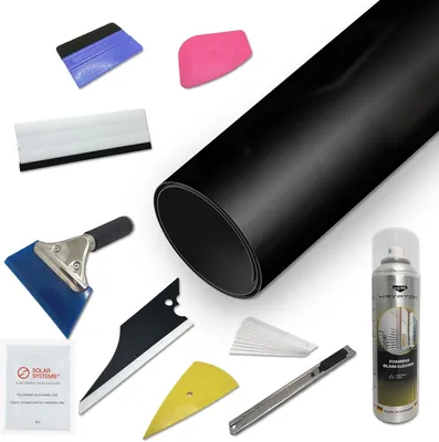 Produktbild von Auto Tönungsfolie Schrumpffolie UV 76x300 cm Komplettset 95% Scheibentönung