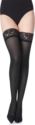 Image de Merry Style Femme Microfibre 40 DEN Bas avec Dentelle MS 791 (Noir-791, XS-S (32-38))