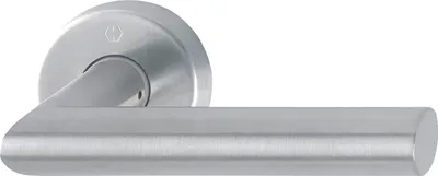 Produktbild von Hoppe Drückerhalbgarnitur Amsterdam rund, Vierkant 8/62mm Türklinke + Rosette + Unterkonstruktion + Schnellstift, Edelstahl matt