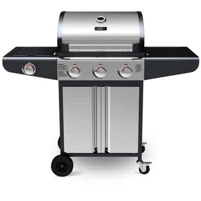 Produktbild von deluxe4home® Gasgrill BBQ Grillwagen mit Deckel I 3+1 Seitenbrenner XXL Grill Rollbar Seitenablage I inkl. Grillhandschuh und Grillthermometer