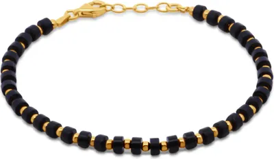 Produktbild von New Bling 9NB-1364 Silberarmband mit Achat - Perlen - 4x2mm - Perlen - 2.5mm - 18+2cm - Silber - vergoldet/Gold auf Silber