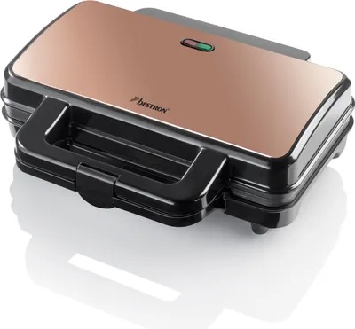Produktbild von Bestron XL Antihaftbeschichteter Sandwichmaker, 900 Watt, Farbe: Kupfer