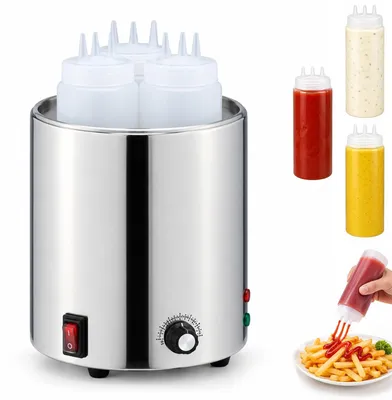 Soßenwärmer 800 W, 3x 850 ml, 30-100 °C, Edelstahl